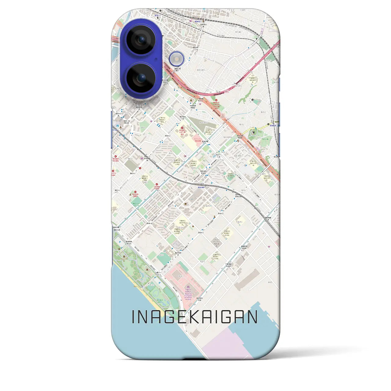 【稲毛海岸(千葉県)】地図柄iPhoneケース(バックカバータイプ)ナチュラル・iPhone 16 Pro Max 用