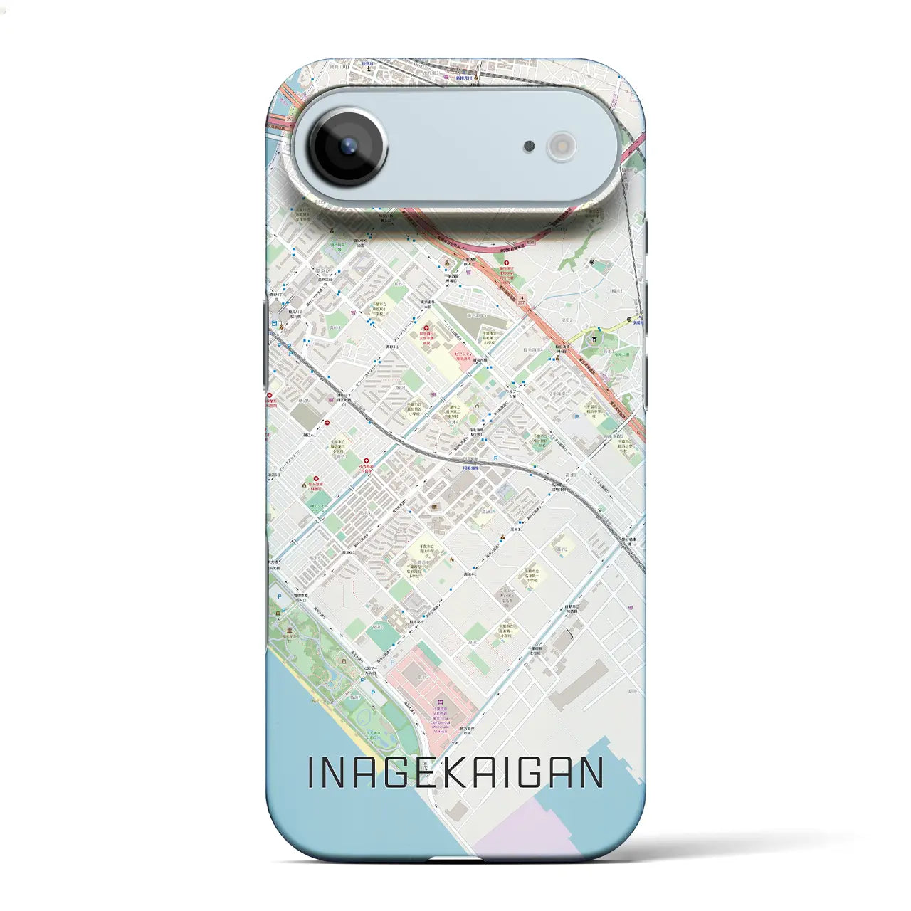 【稲毛海岸(千葉県)】地図柄iPhoneケース(バックカバータイプ)