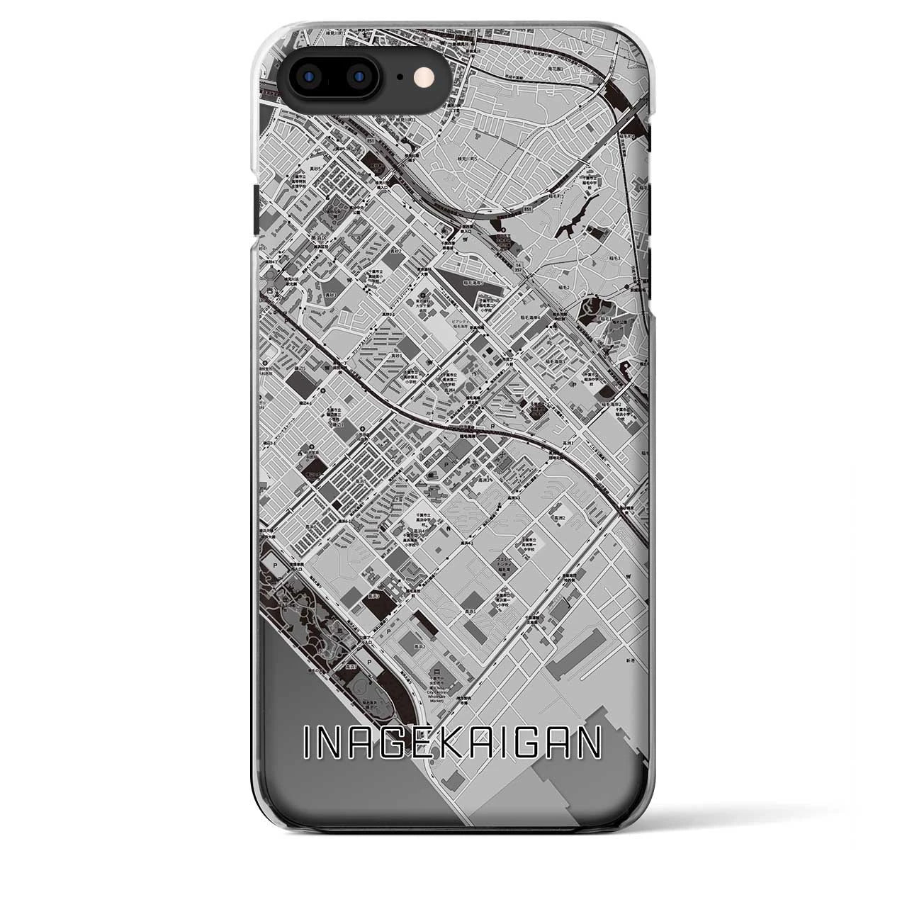 【稲毛海岸(千葉県)】地図柄iPhoneケース(クリアタイプ)