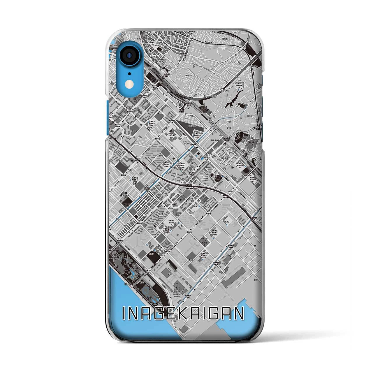 【稲毛海岸(千葉県)】地図柄iPhoneケース(クリアタイプ)
