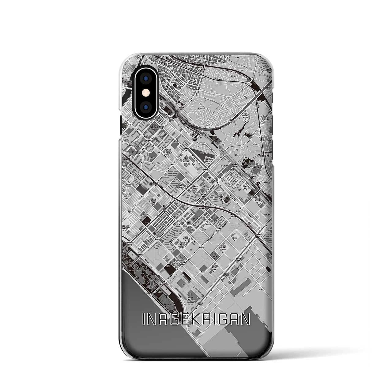 【稲毛海岸(千葉県)】地図柄iPhoneケース(クリアタイプ)