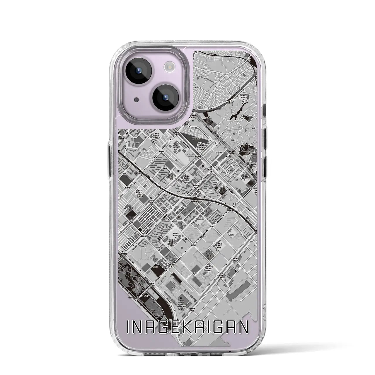 【稲毛海岸(千葉県)】地図柄iPhoneケース(MagSafeタイプ)