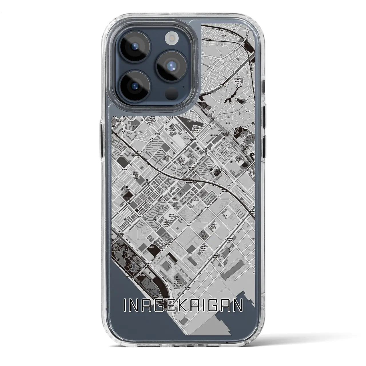 【稲毛海岸(千葉県)】地図柄iPhoneケース(MagSafeタイプ)
