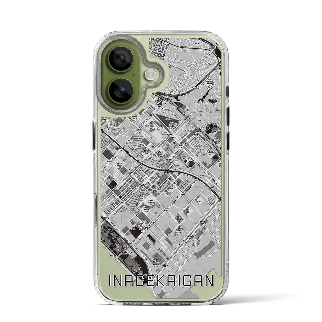 【稲毛海岸(千葉県)】地図柄iPhoneケース(MagSafeタイプ)