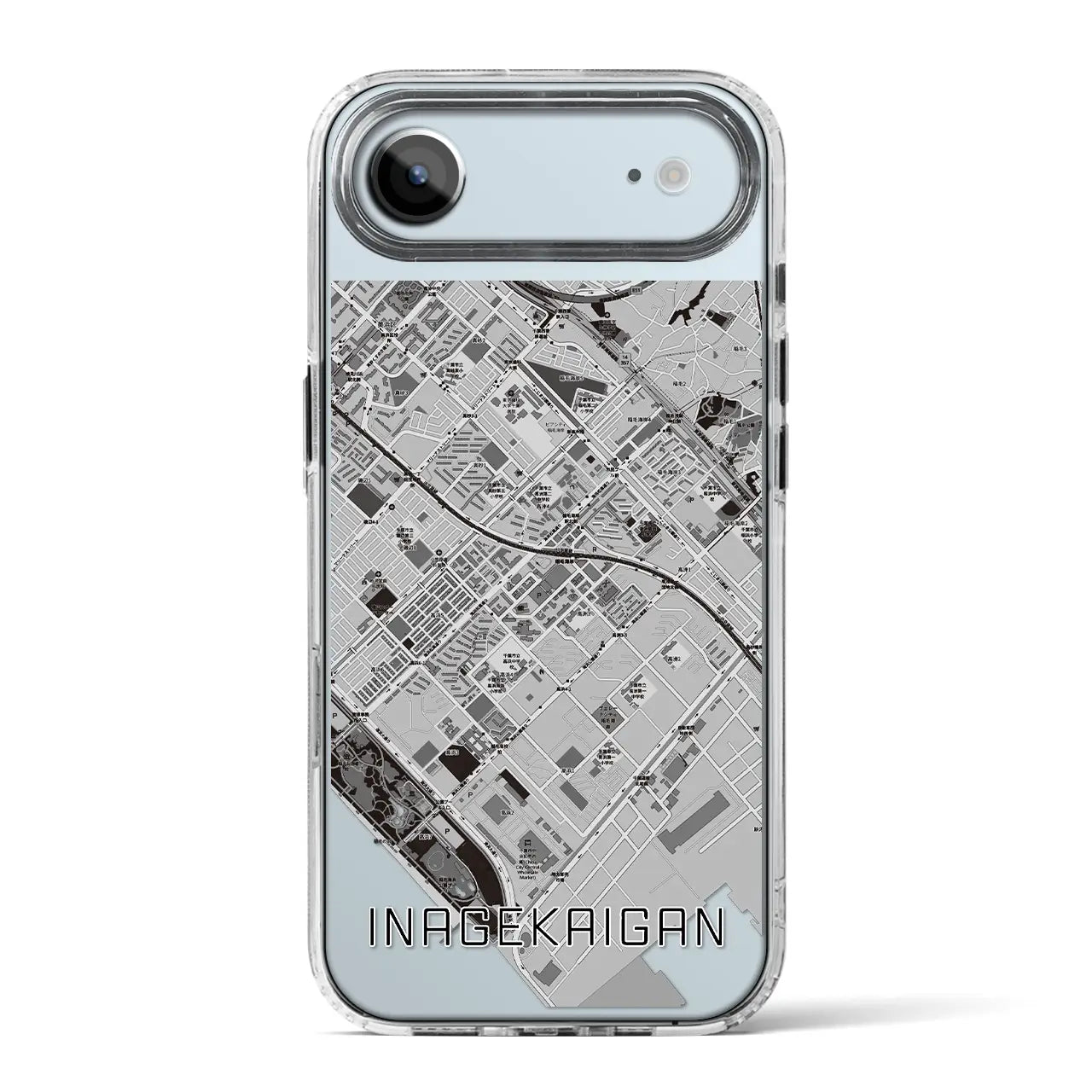 【稲毛海岸(千葉県)】地図柄iPhoneケース(MagSafeタイプ)