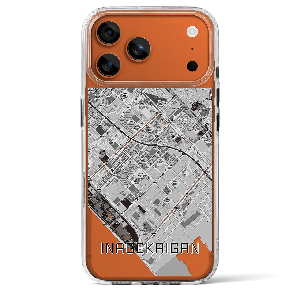 【稲毛海岸(千葉県)】地図柄iPhoneケース(MagSafeタイプ)