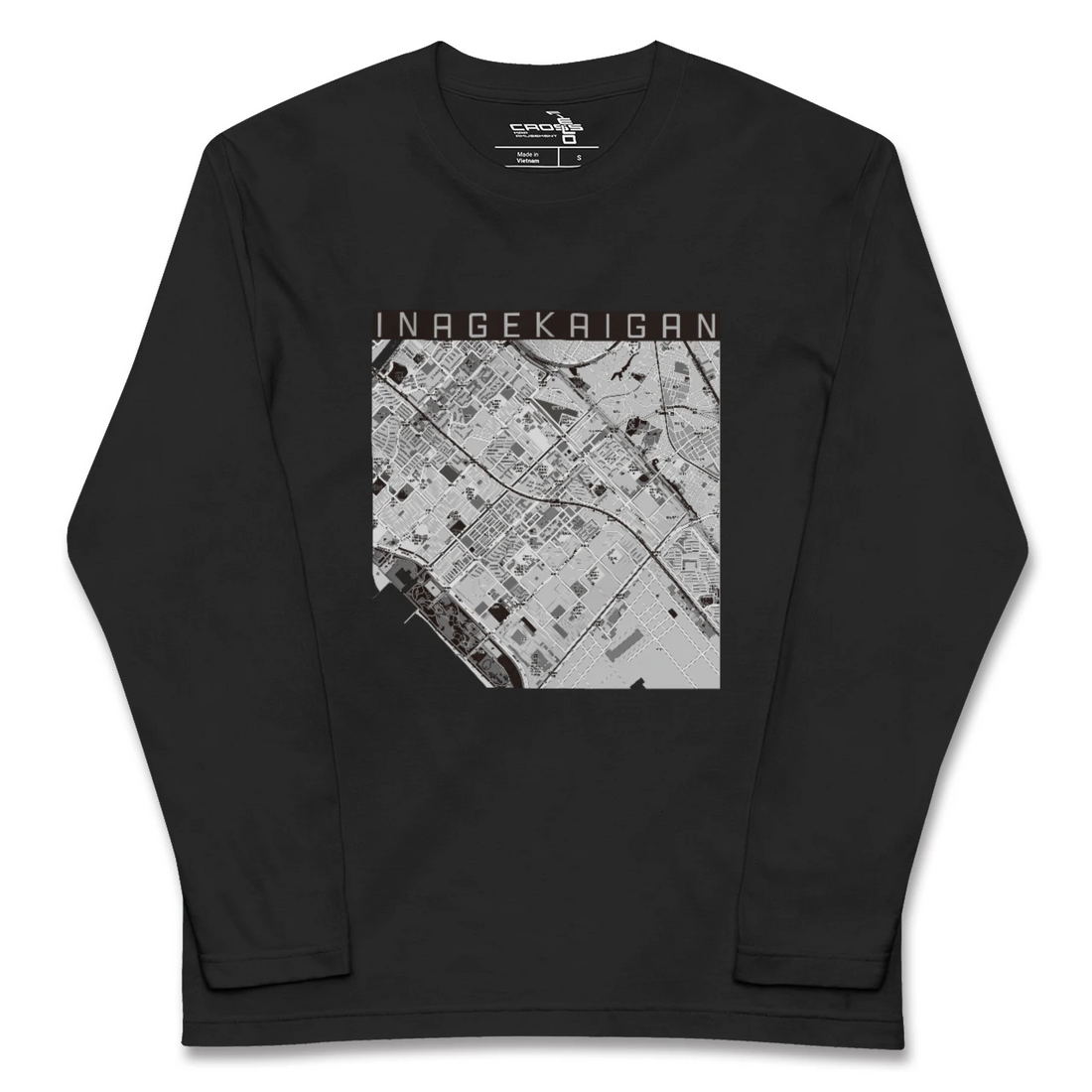 【稲毛海岸(千葉県)】地図柄ロングスリーブTシャツ