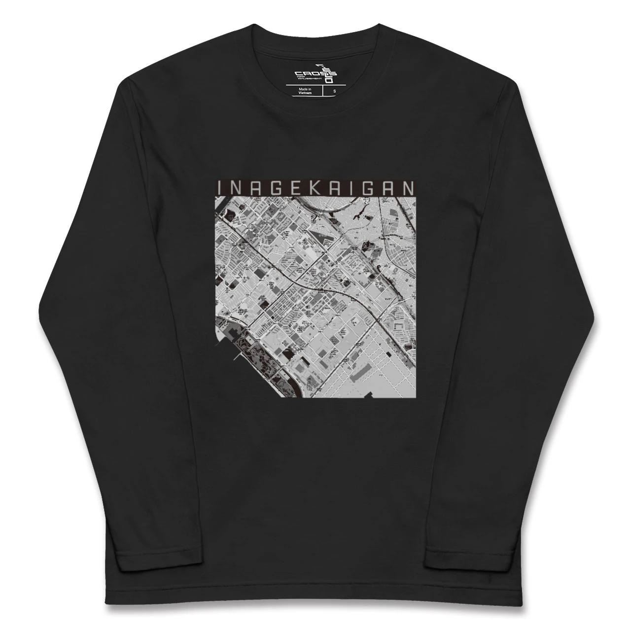 【稲毛海岸(千葉県)】地図柄ロングスリーブTシャツ