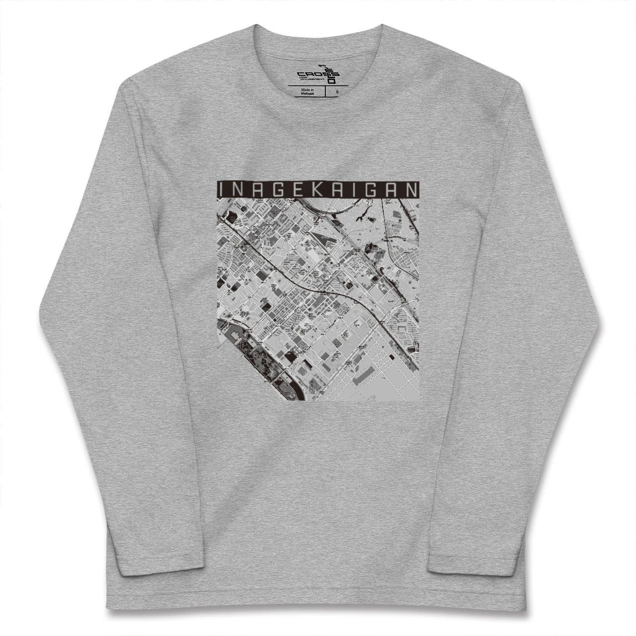 【稲毛海岸(千葉県)】地図柄ロングスリーブTシャツ