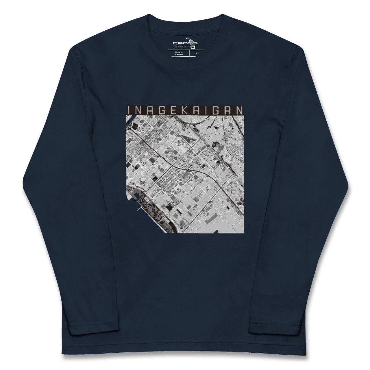 【稲毛海岸(千葉県)】地図柄ロングスリーブTシャツ