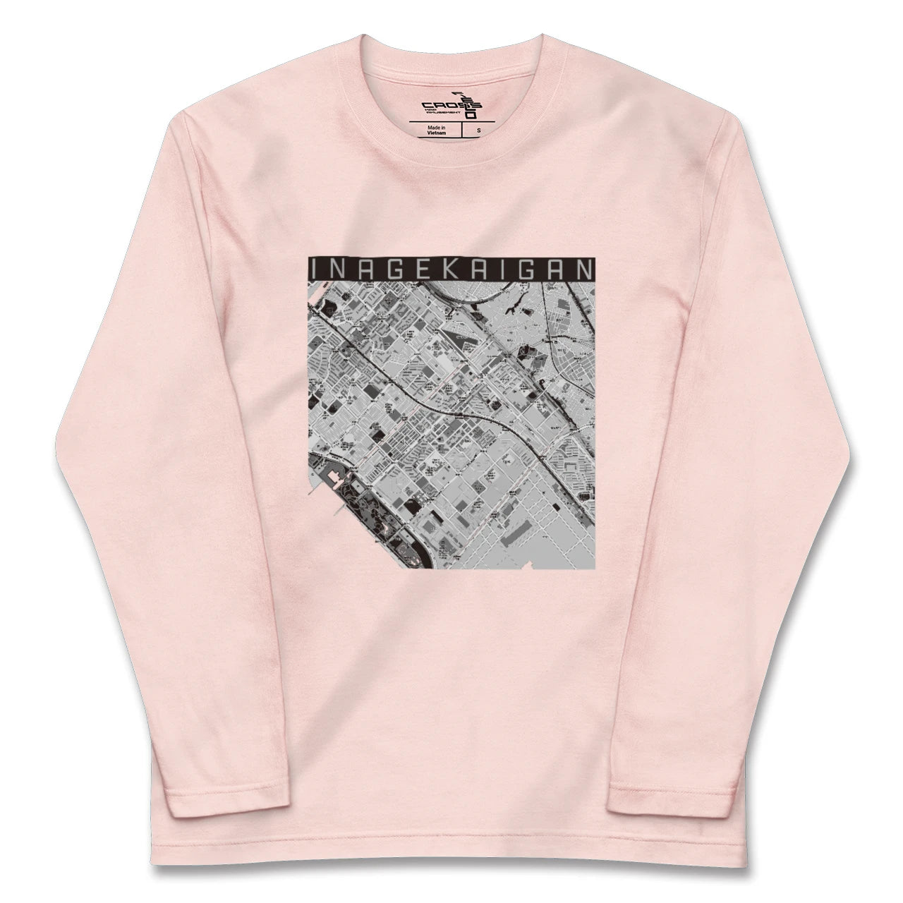 【稲毛海岸(千葉県)】地図柄ロングスリーブTシャツ