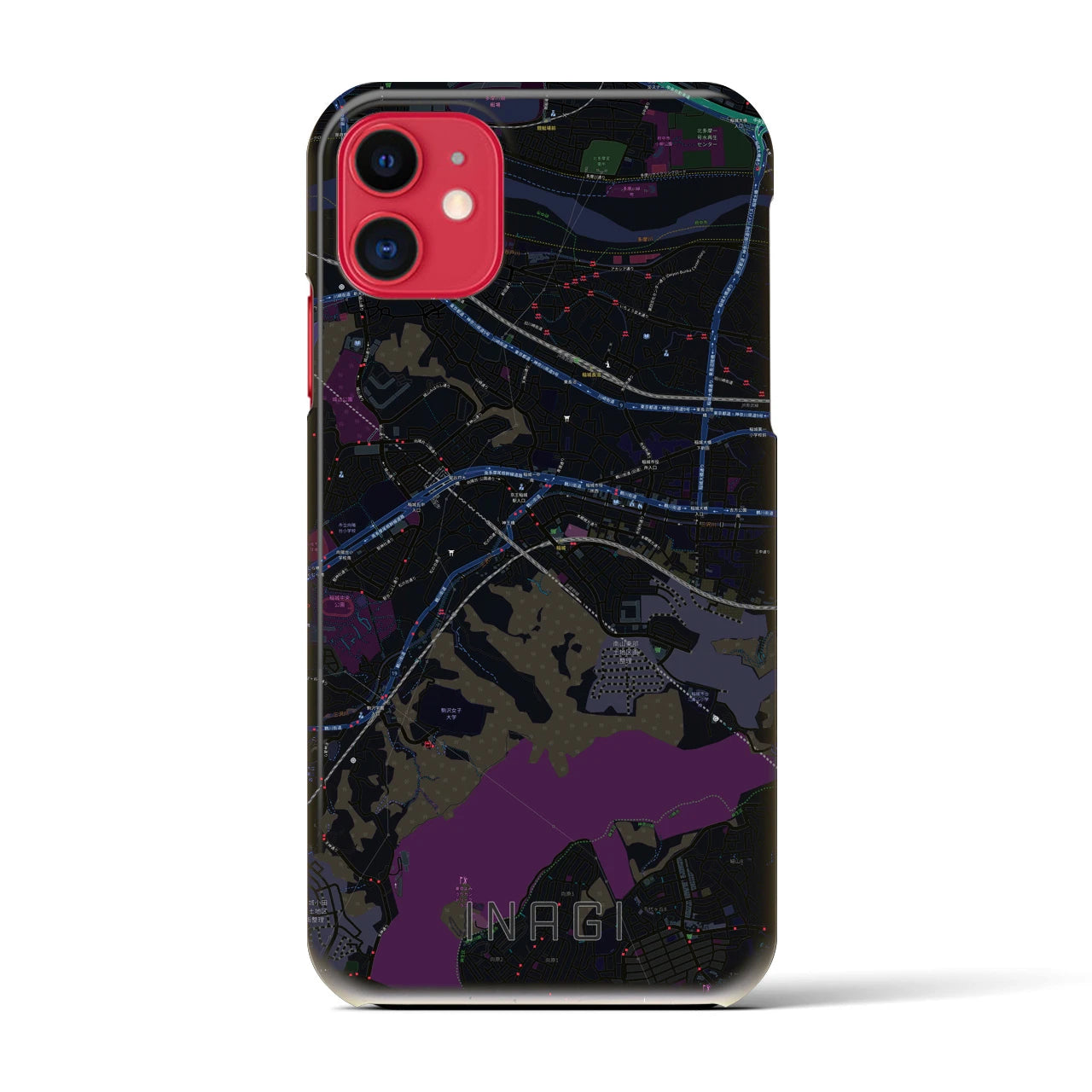 【稲城(東京都)】地図柄iPhoneケース(バックカバータイプ)