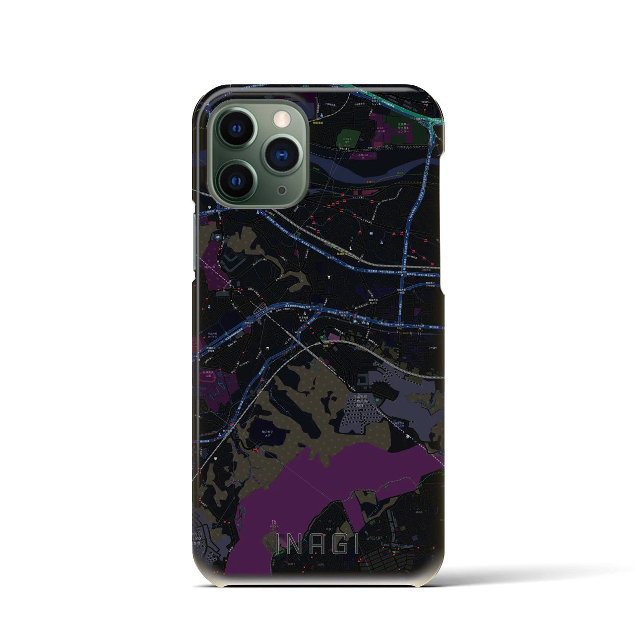 【稲城(東京都)】地図柄iPhoneケース(バックカバータイプ)