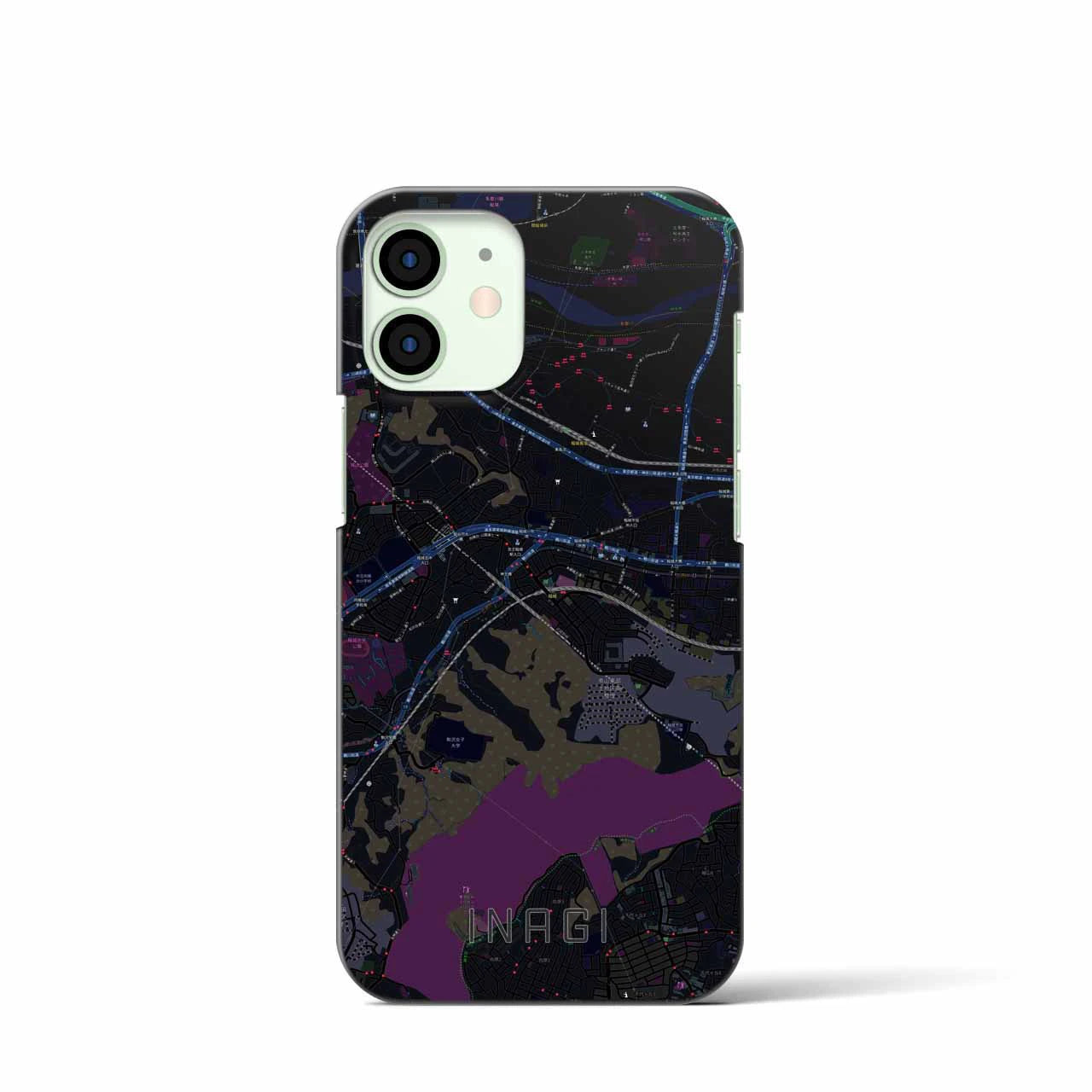 【稲城(東京都)】地図柄iPhoneケース(バックカバータイプ)
