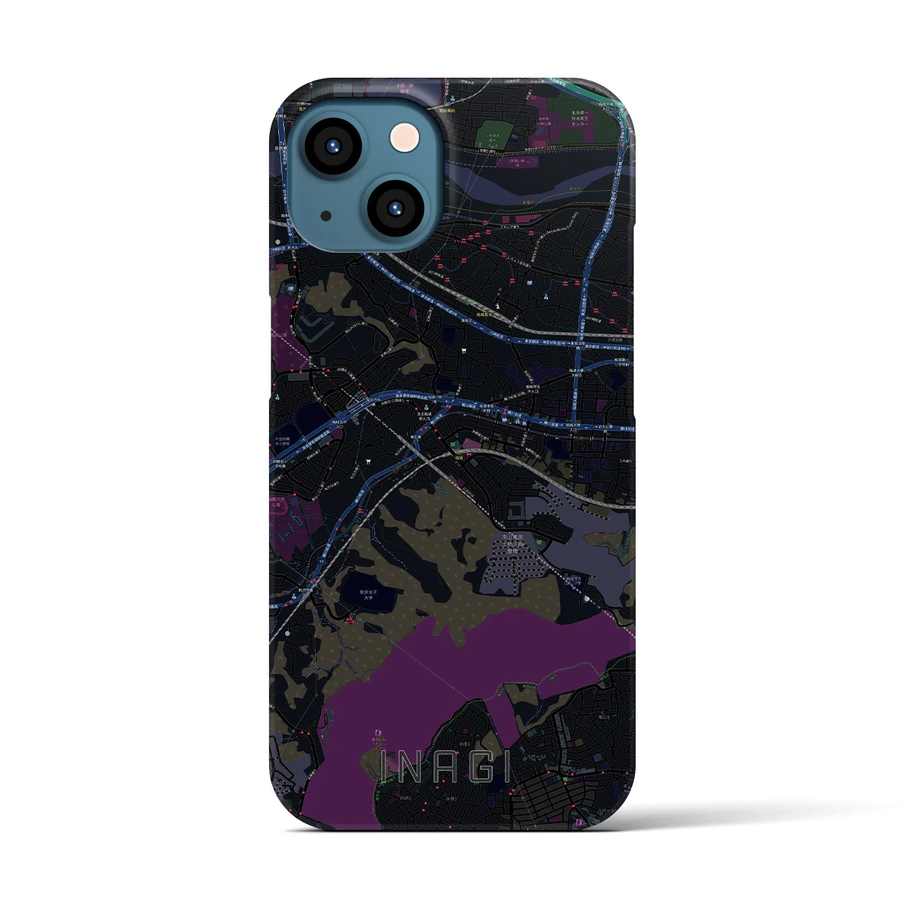 【稲城(東京都)】地図柄iPhoneケース(バックカバータイプ)