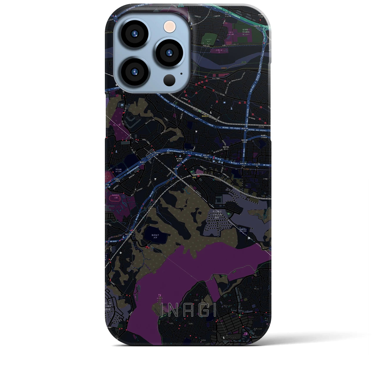 【稲城(東京都)】地図柄iPhoneケース(バックカバータイプ)