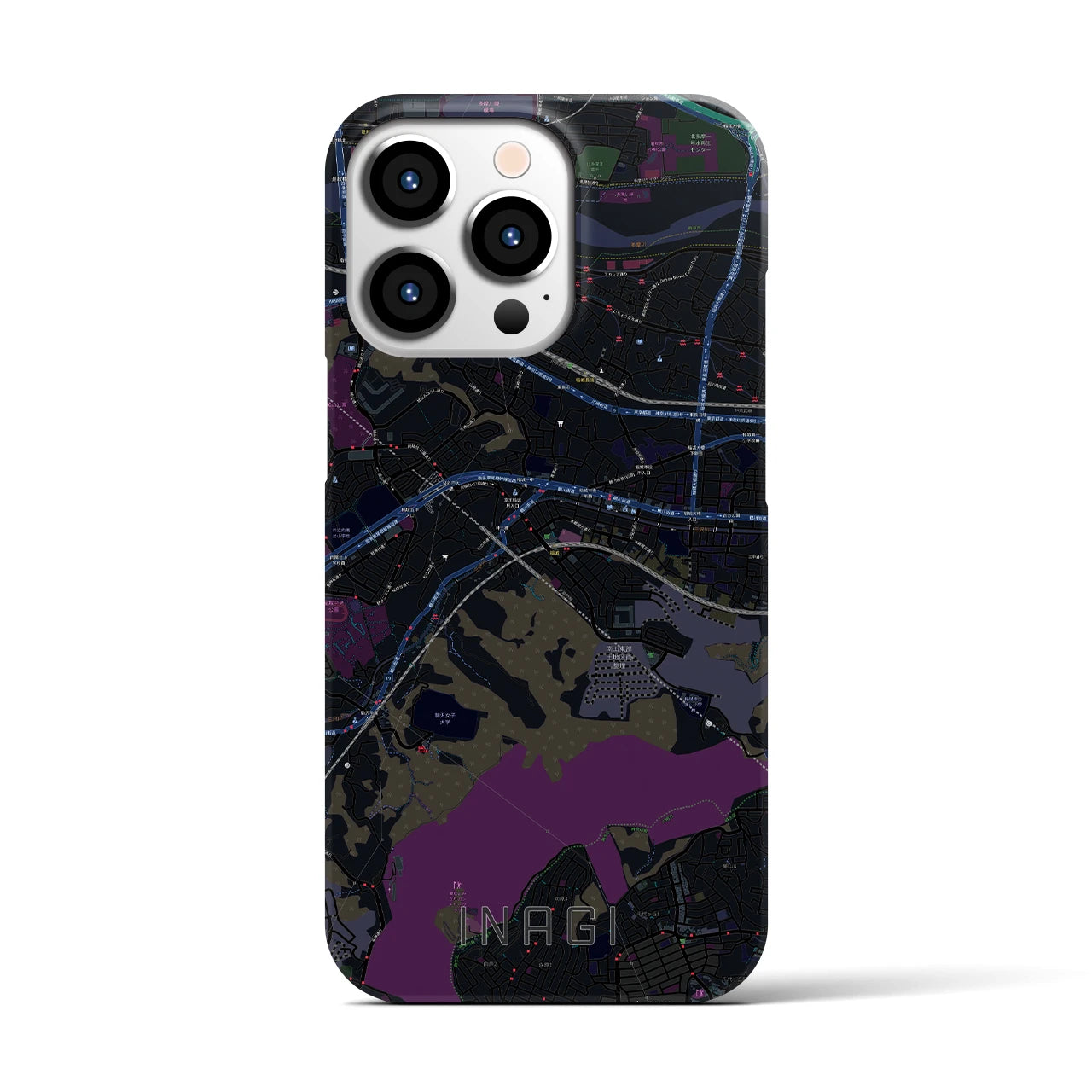 【稲城(東京都)】地図柄iPhoneケース(バックカバータイプ)