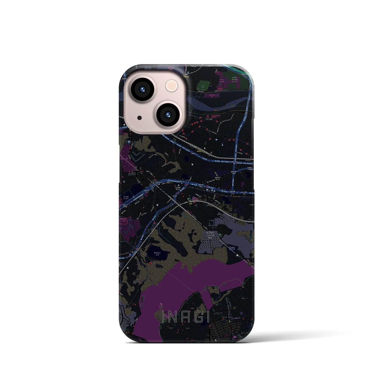 【稲城(東京都)】地図柄iPhoneケース(バックカバータイプ)