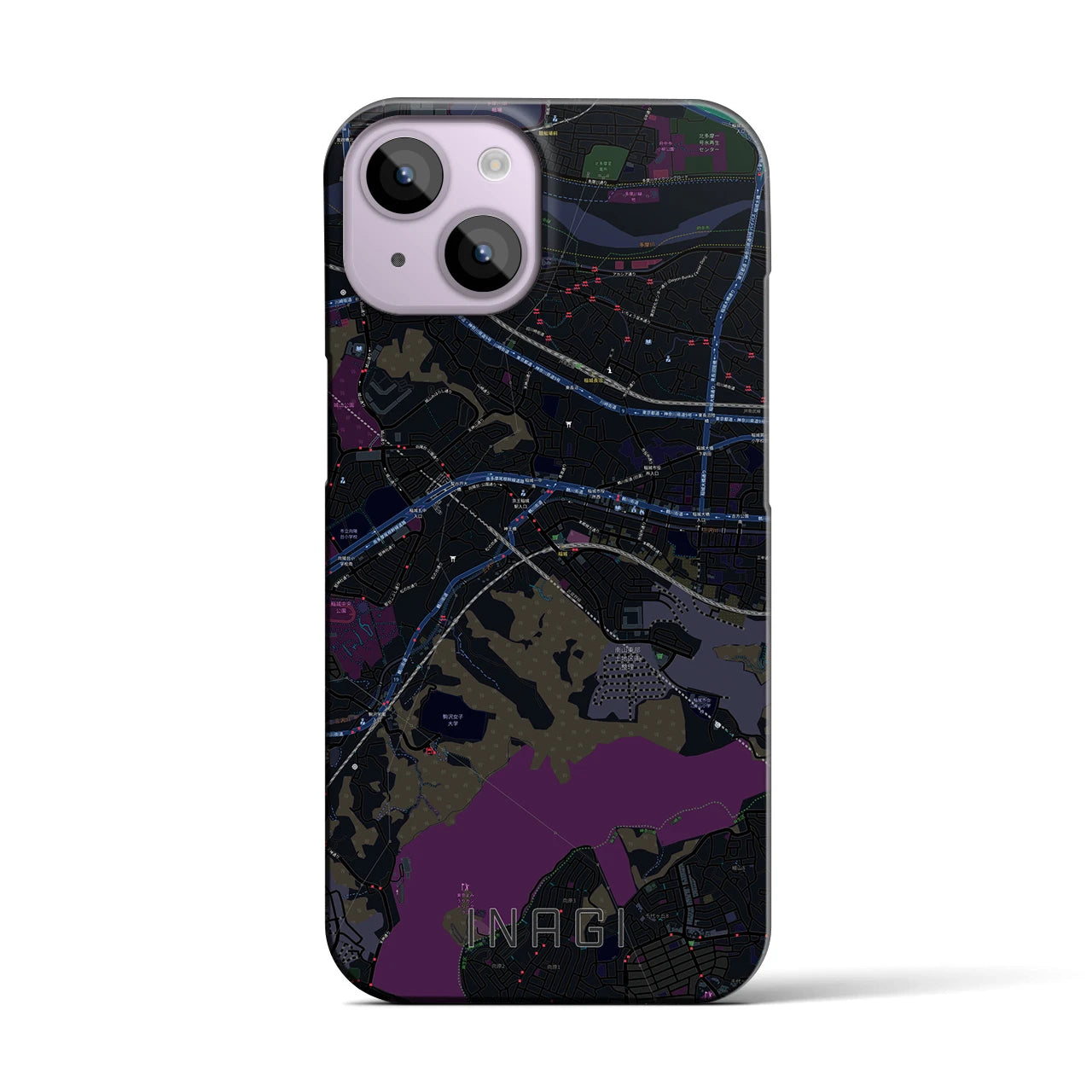 【稲城(東京都)】地図柄iPhoneケース(バックカバータイプ)