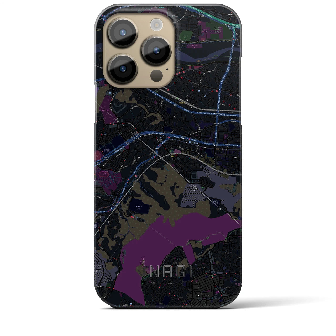 【稲城(東京都)】地図柄iPhoneケース(バックカバータイプ)