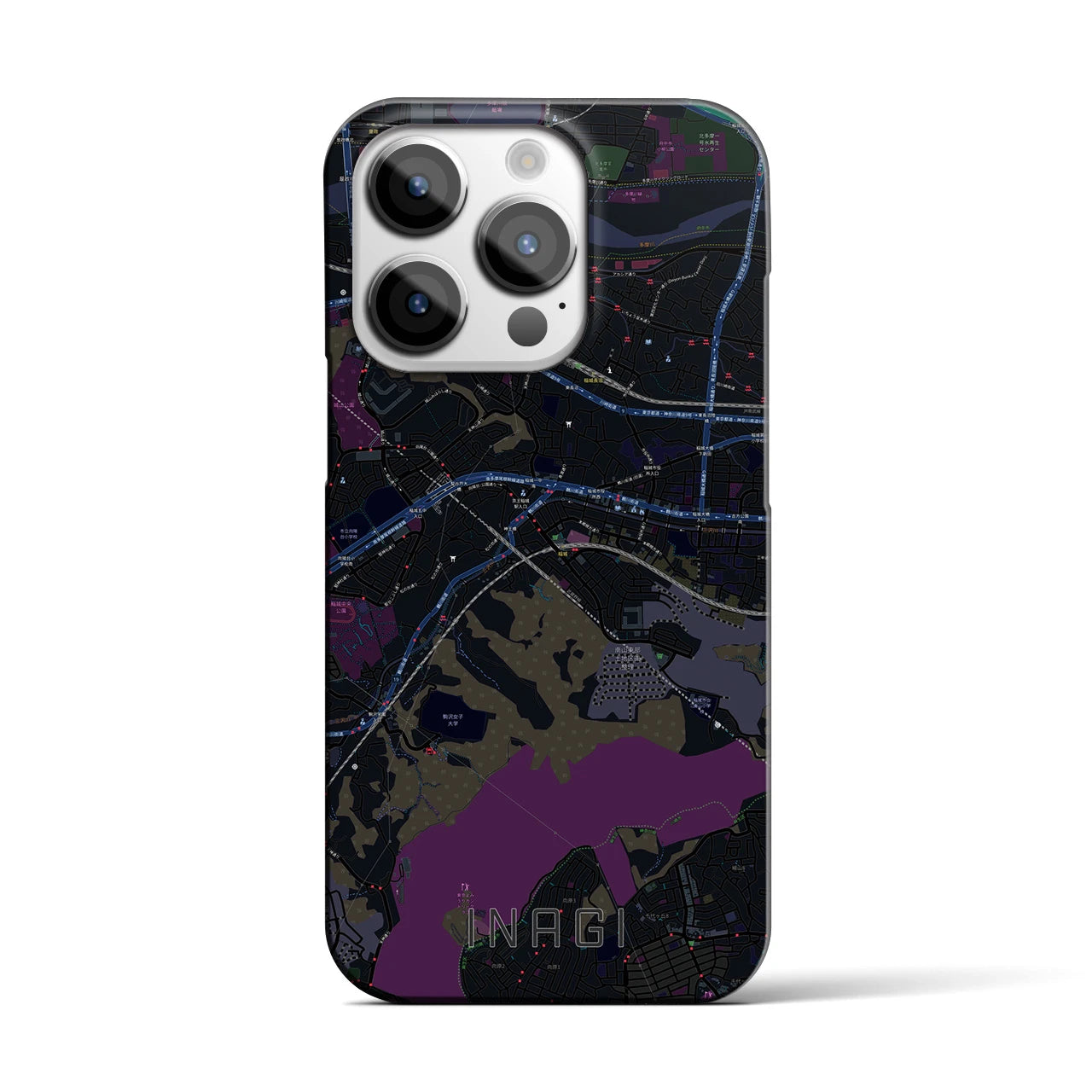 【稲城(東京都)】地図柄iPhoneケース(バックカバータイプ)