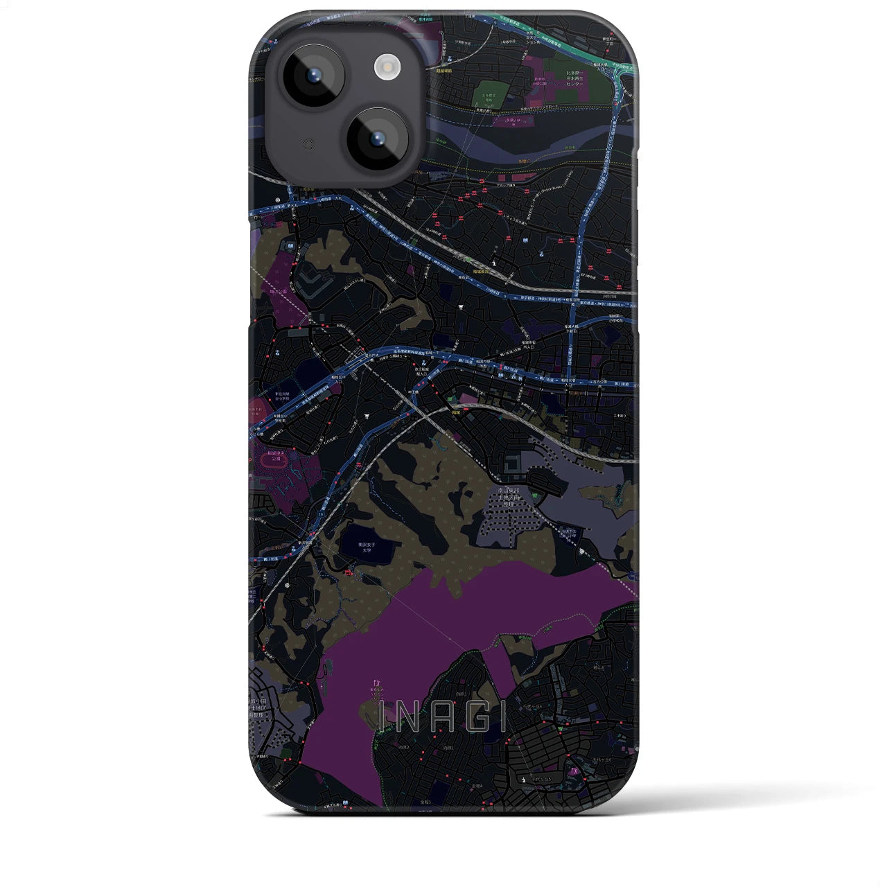 【稲城(東京都)】地図柄iPhoneケース(バックカバータイプ)