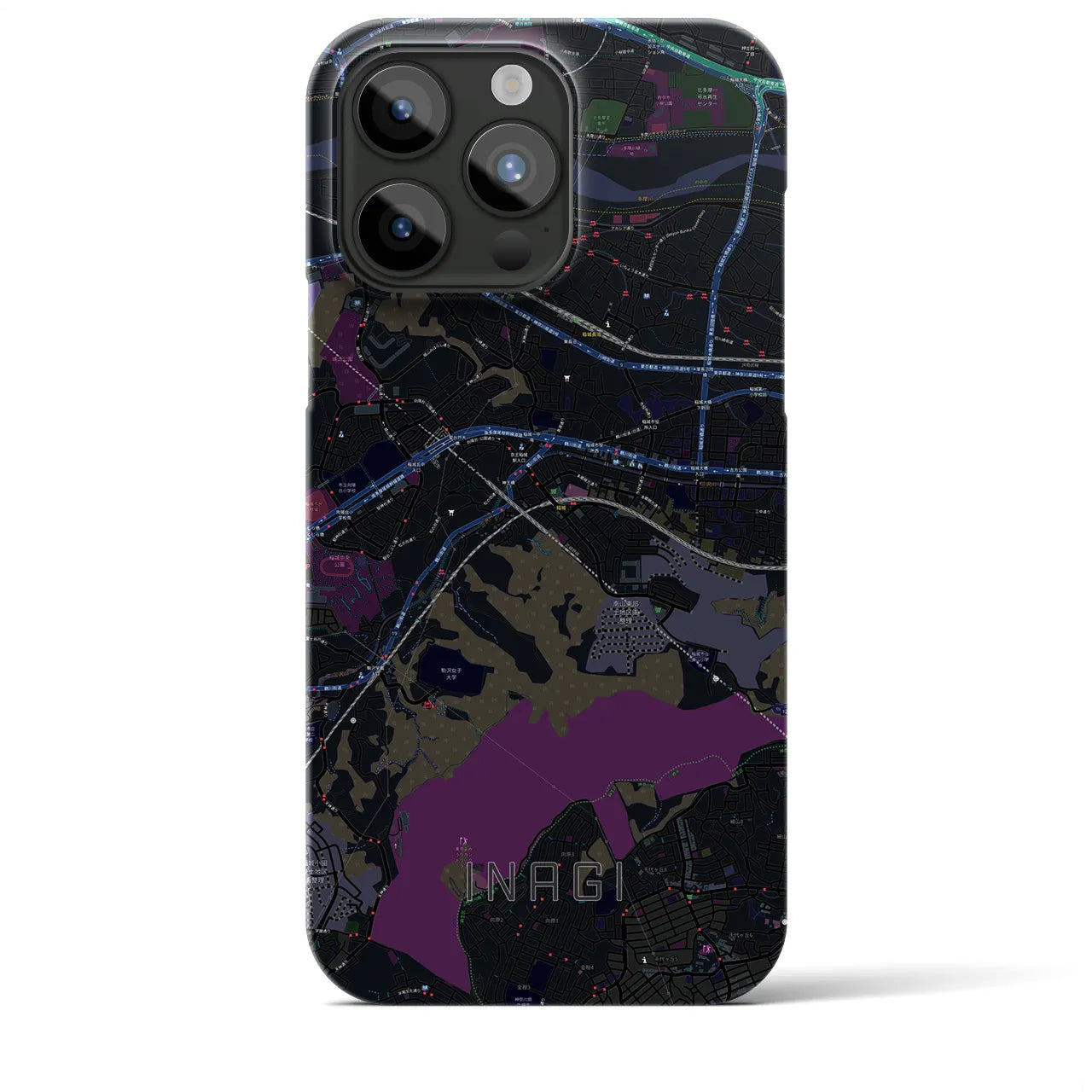 【稲城(東京都)】地図柄iPhoneケース(バックカバータイプ)