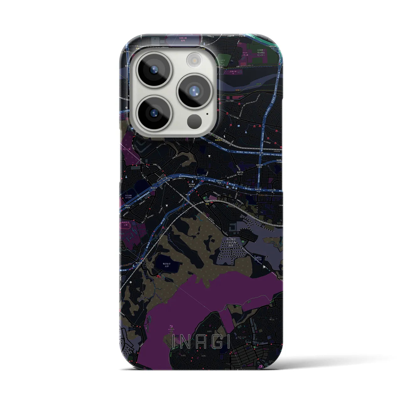 【稲城(東京都)】地図柄iPhoneケース(バックカバータイプ)