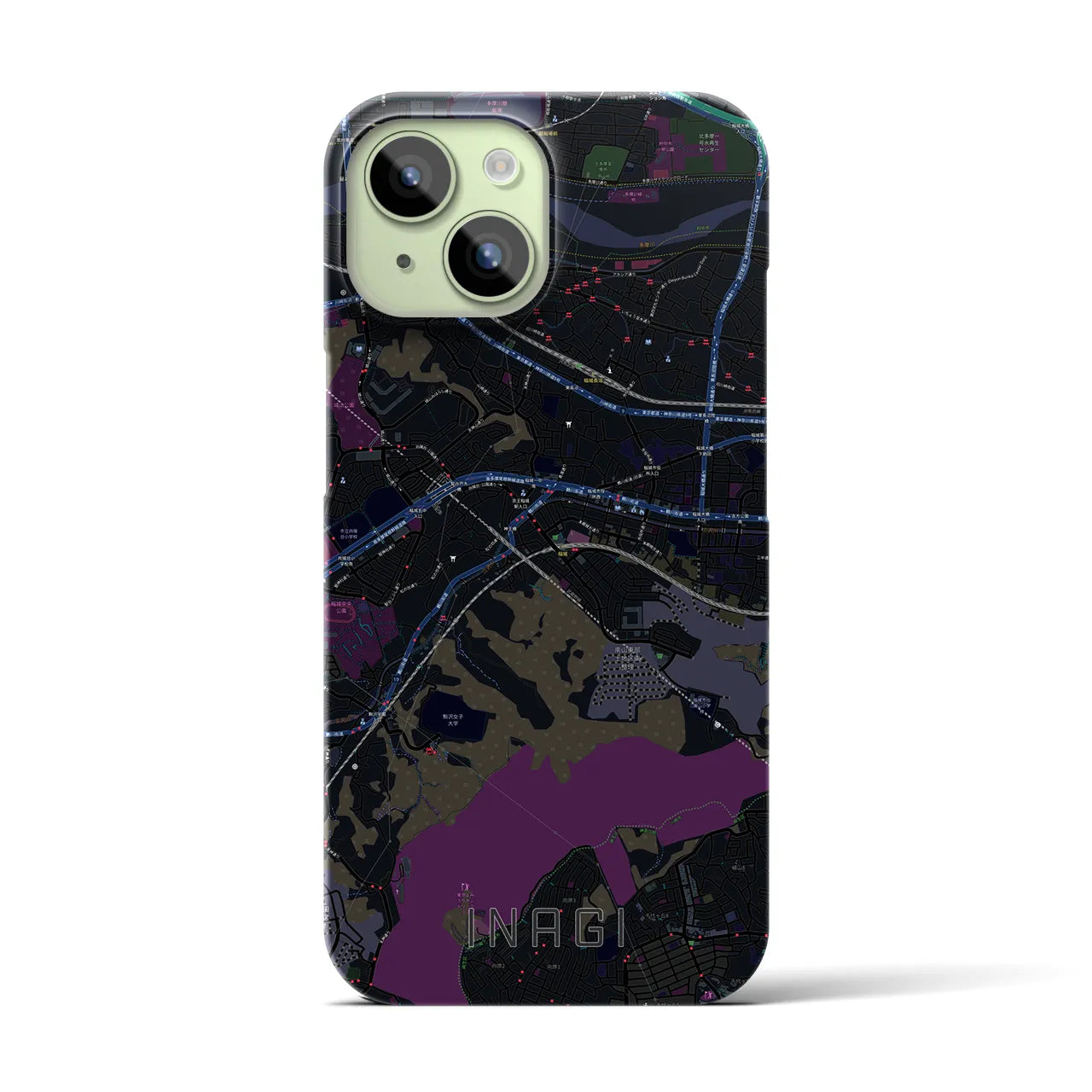 【稲城(東京都)】地図柄iPhoneケース(バックカバータイプ)