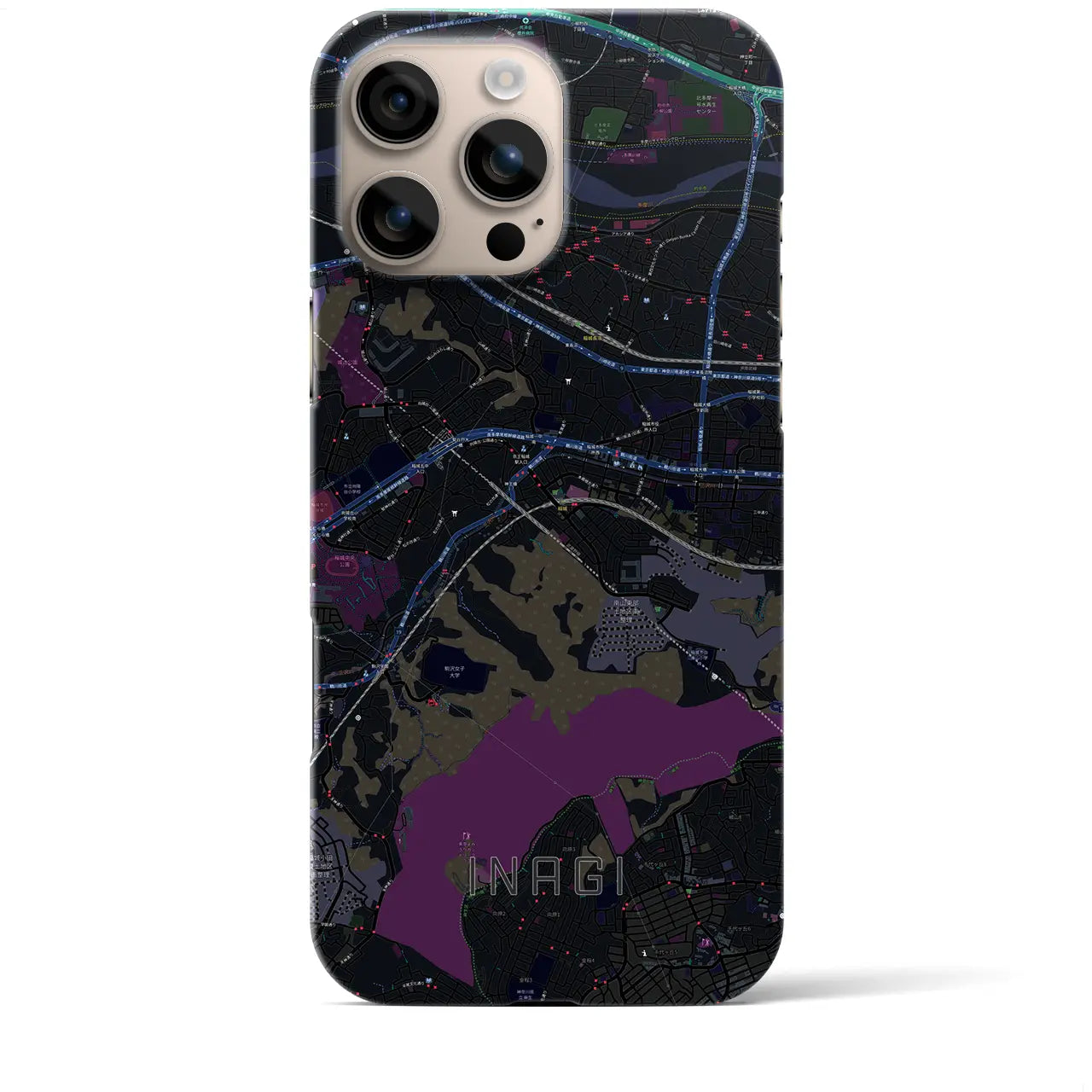 【稲城(東京都)】地図柄iPhoneケース(バックカバータイプ)