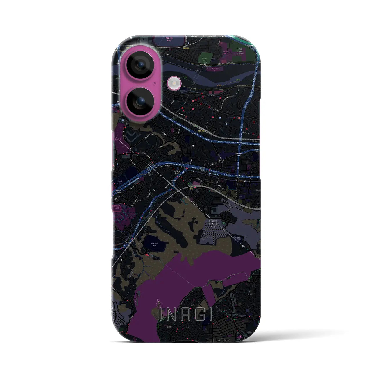 【稲城(東京都)】地図柄iPhoneケース(バックカバータイプ)
