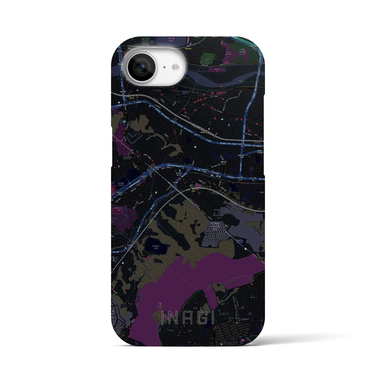【稲城(東京都)】地図柄iPhoneケース(バックカバータイプ)