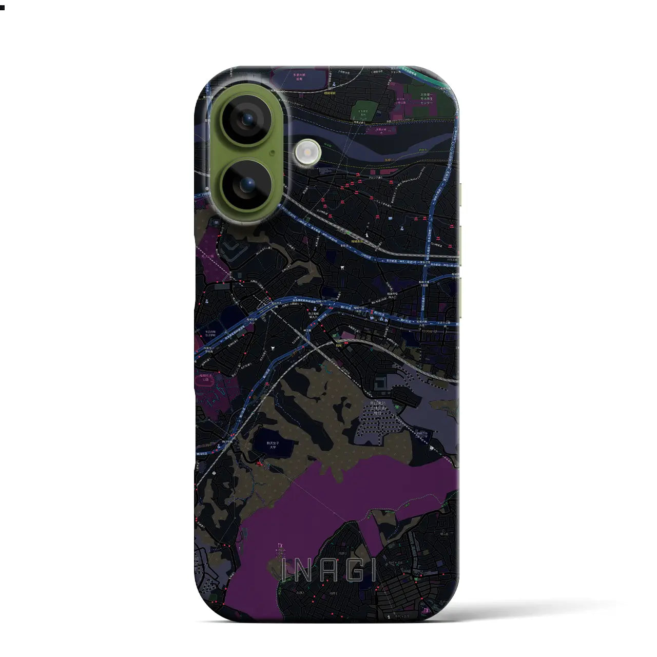 【稲城(東京都)】地図柄iPhoneケース(バックカバータイプ)