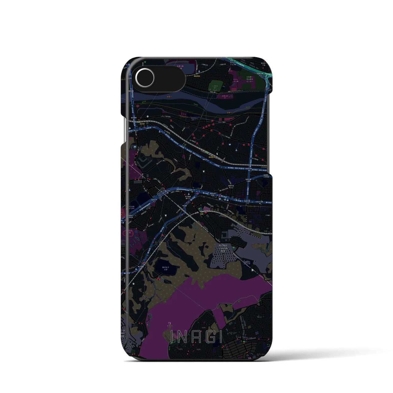 【稲城(東京都)】地図柄iPhoneケース(バックカバータイプ)