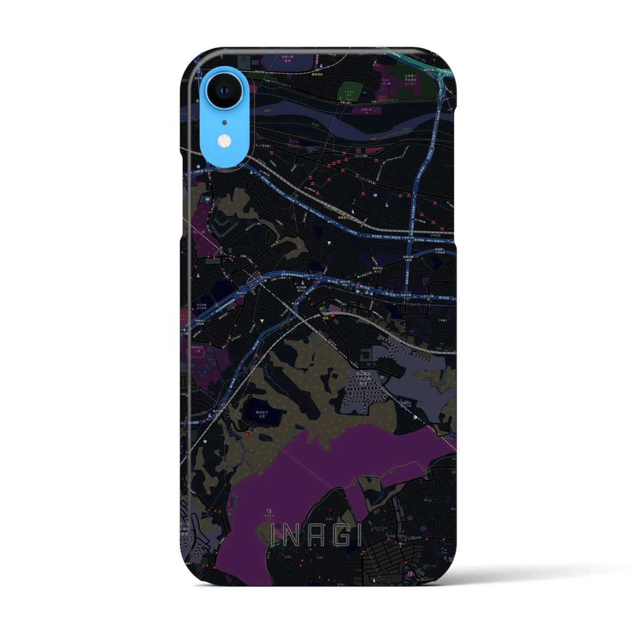 【稲城(東京都)】地図柄iPhoneケース(バックカバータイプ)