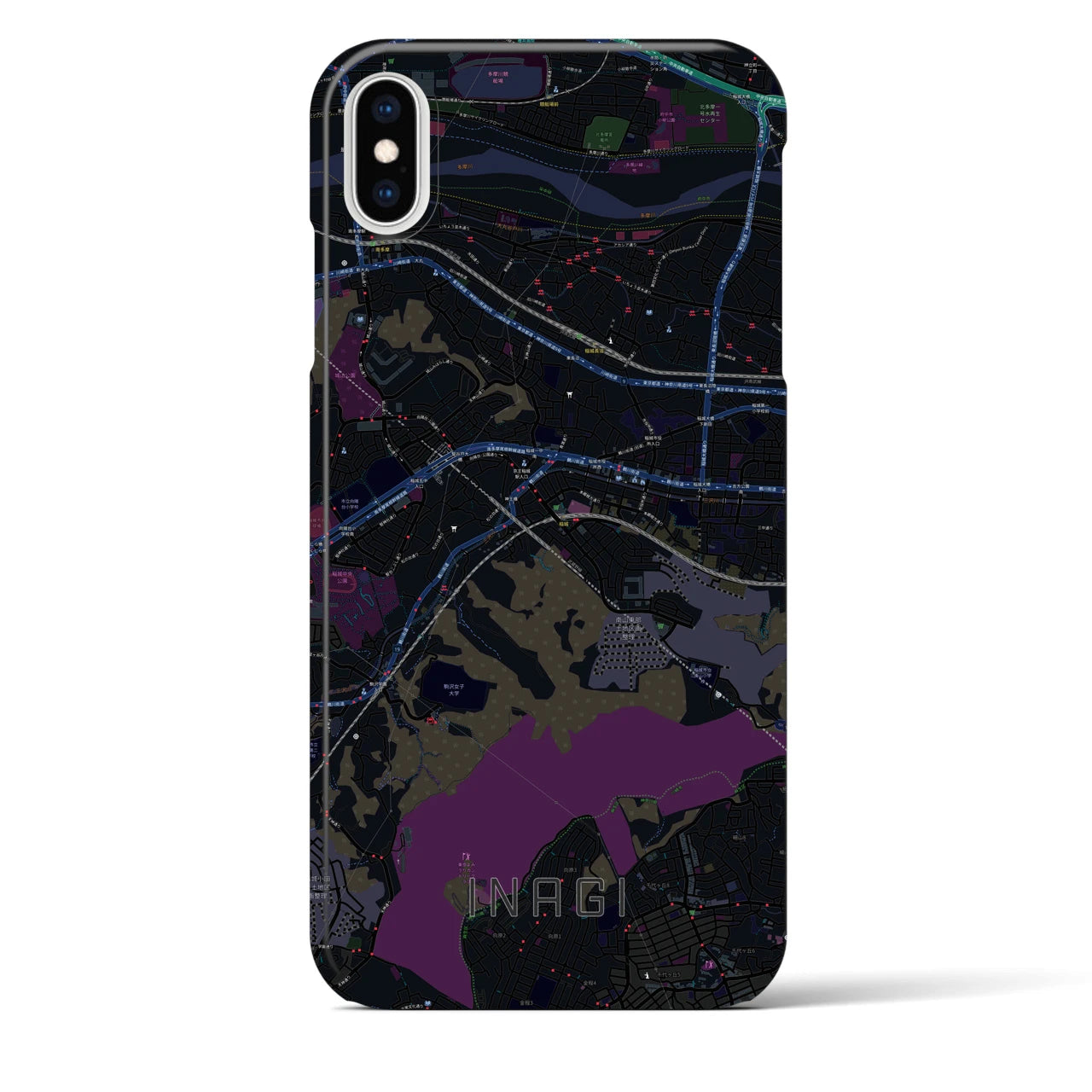 【稲城(東京都)】地図柄iPhoneケース(バックカバータイプ)