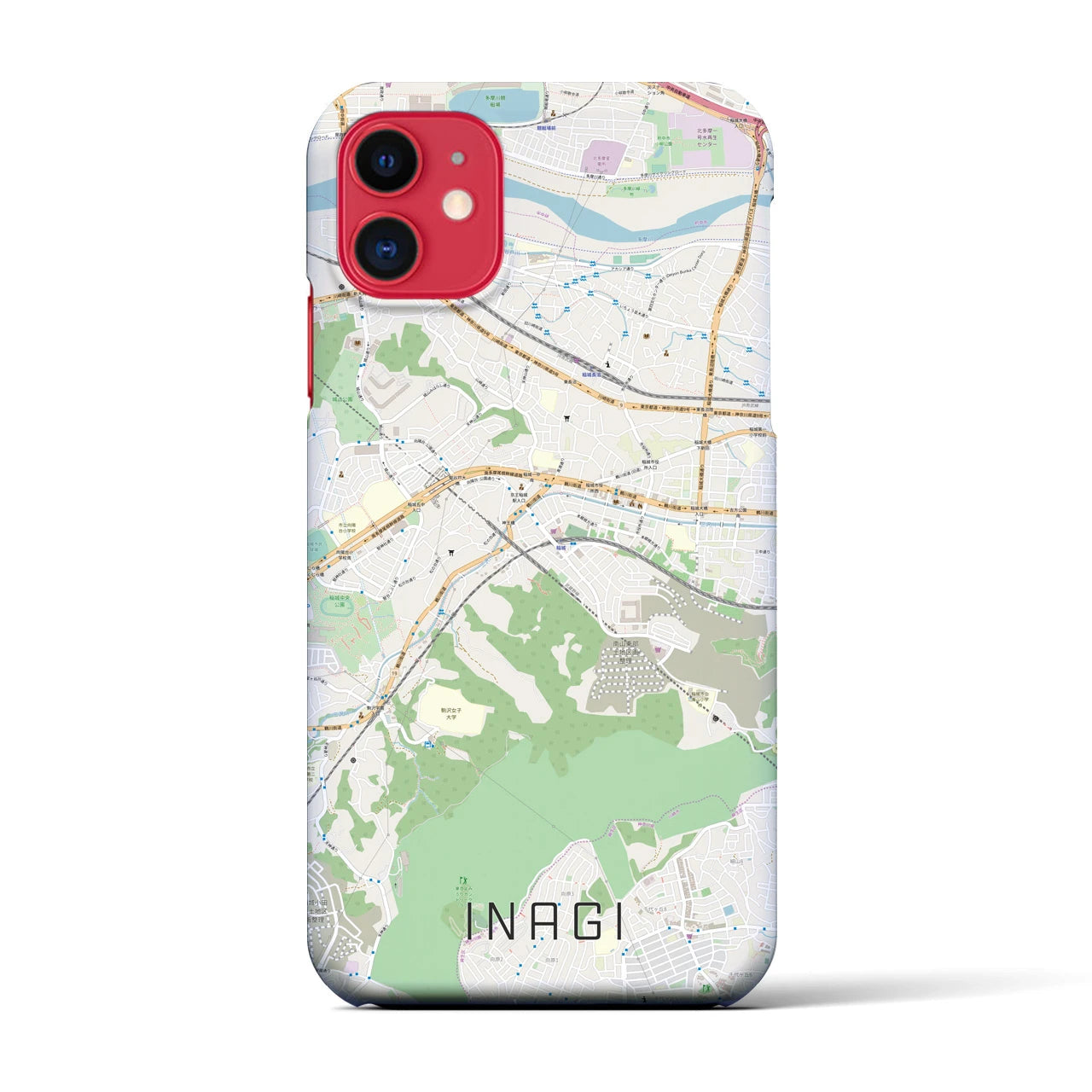 【稲城(東京都)】地図柄iPhoneケース(バックカバータイプ)