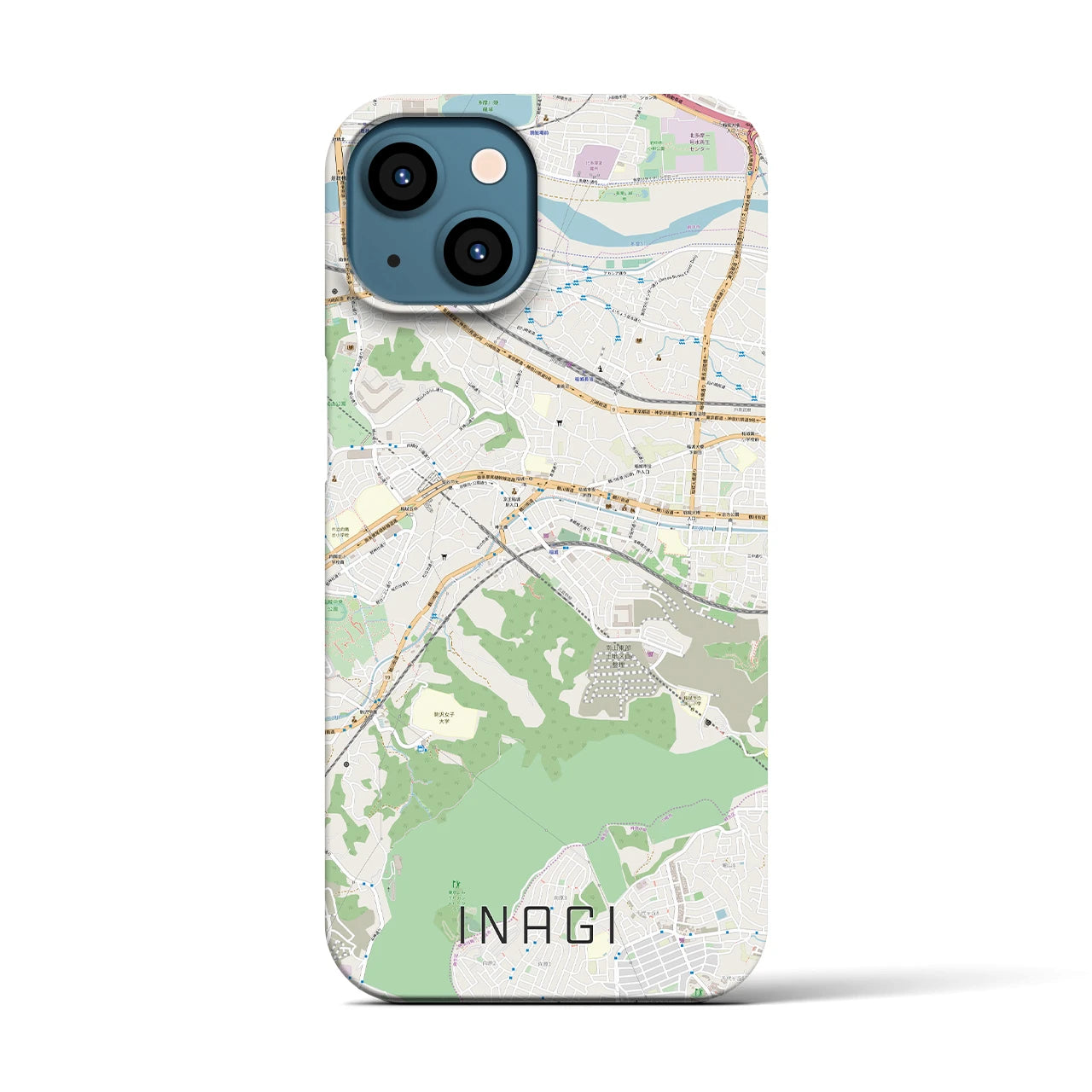 【稲城(東京都)】地図柄iPhoneケース(バックカバータイプ)
