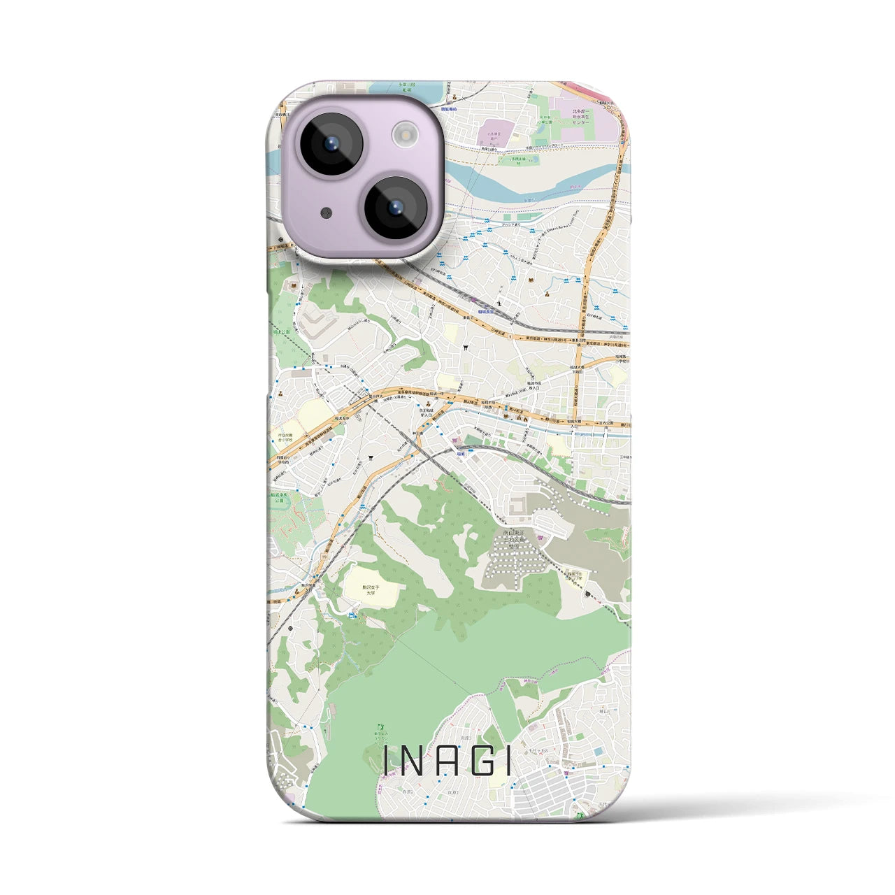 【稲城(東京都)】地図柄iPhoneケース(バックカバータイプ)