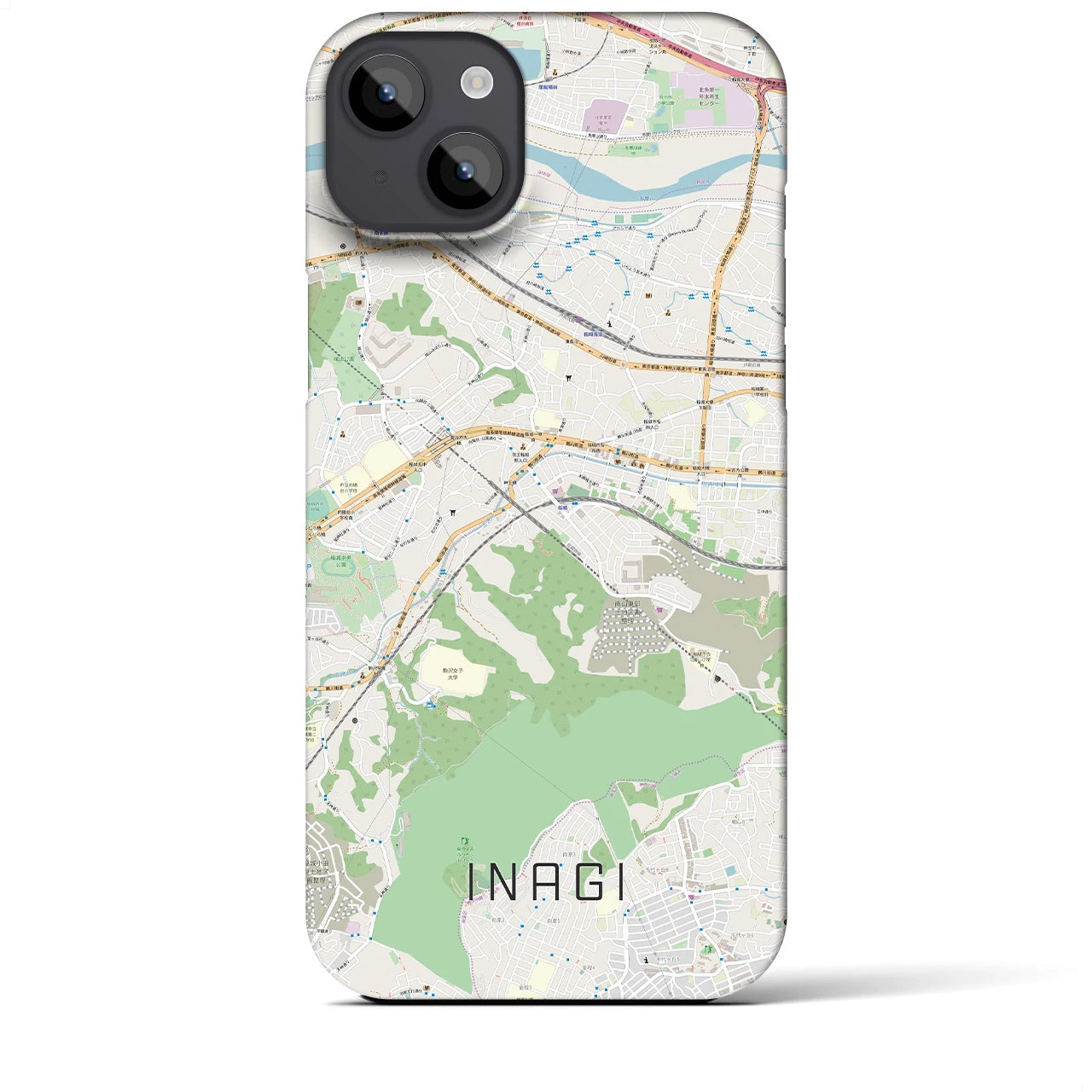【稲城(東京都)】地図柄iPhoneケース(バックカバータイプ)