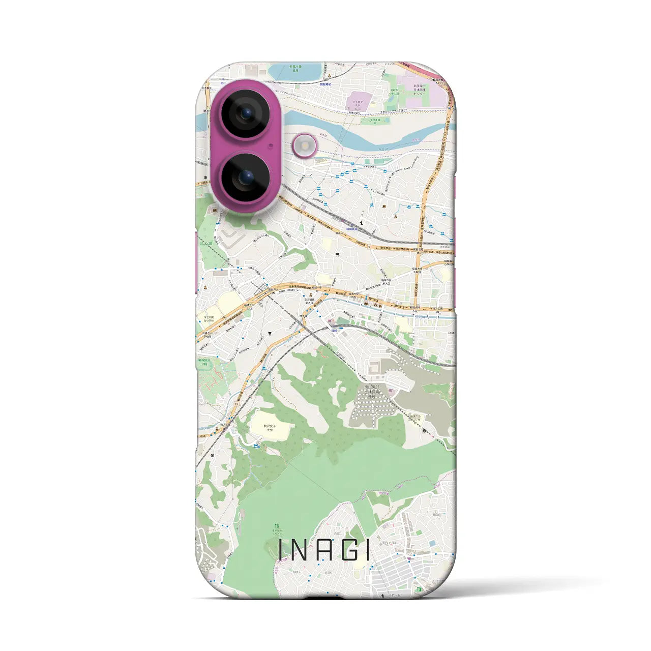 【稲城(東京都)】地図柄iPhoneケース(バックカバータイプ)