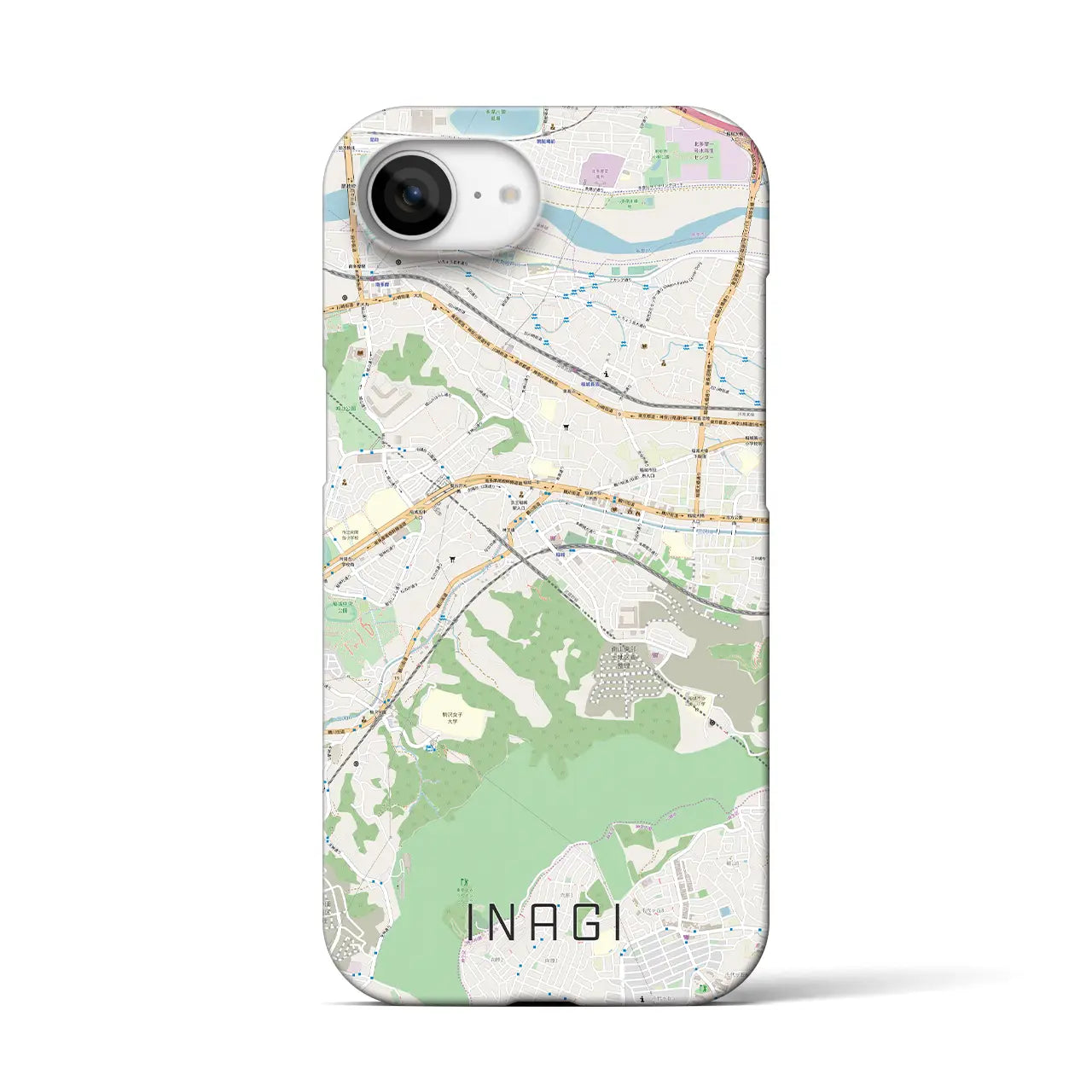 【稲城(東京都)】地図柄iPhoneケース(バックカバータイプ)