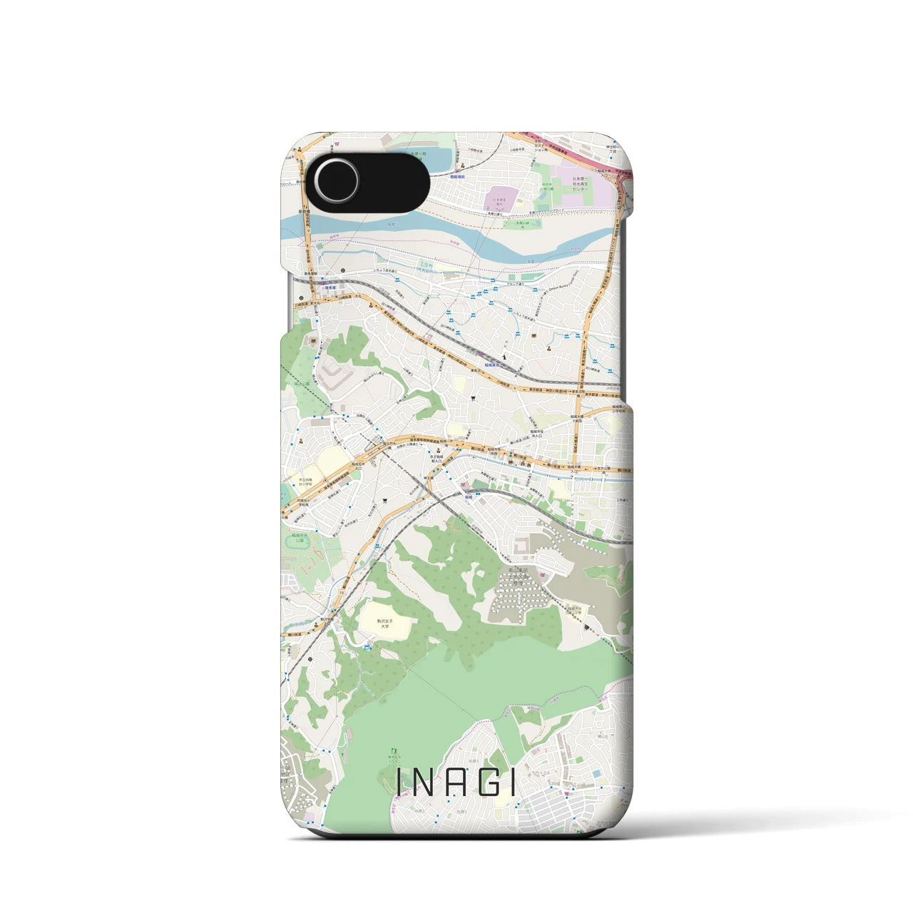 【稲城(東京都)】地図柄iPhoneケース(バックカバータイプ)