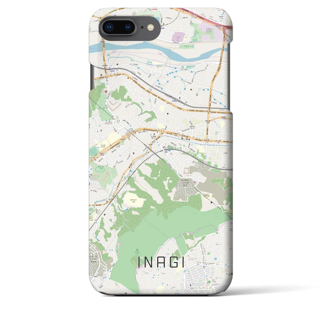 【稲城(東京都)】地図柄iPhoneケース(バックカバータイプ)