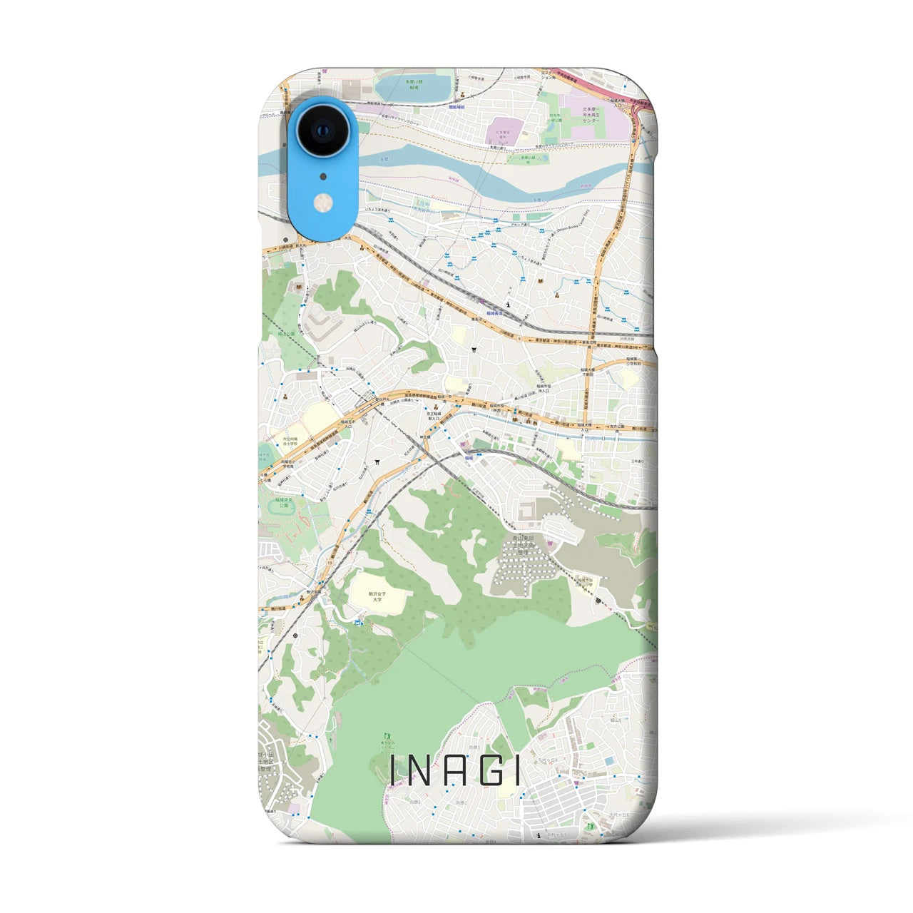 【稲城(東京都)】地図柄iPhoneケース(バックカバータイプ)