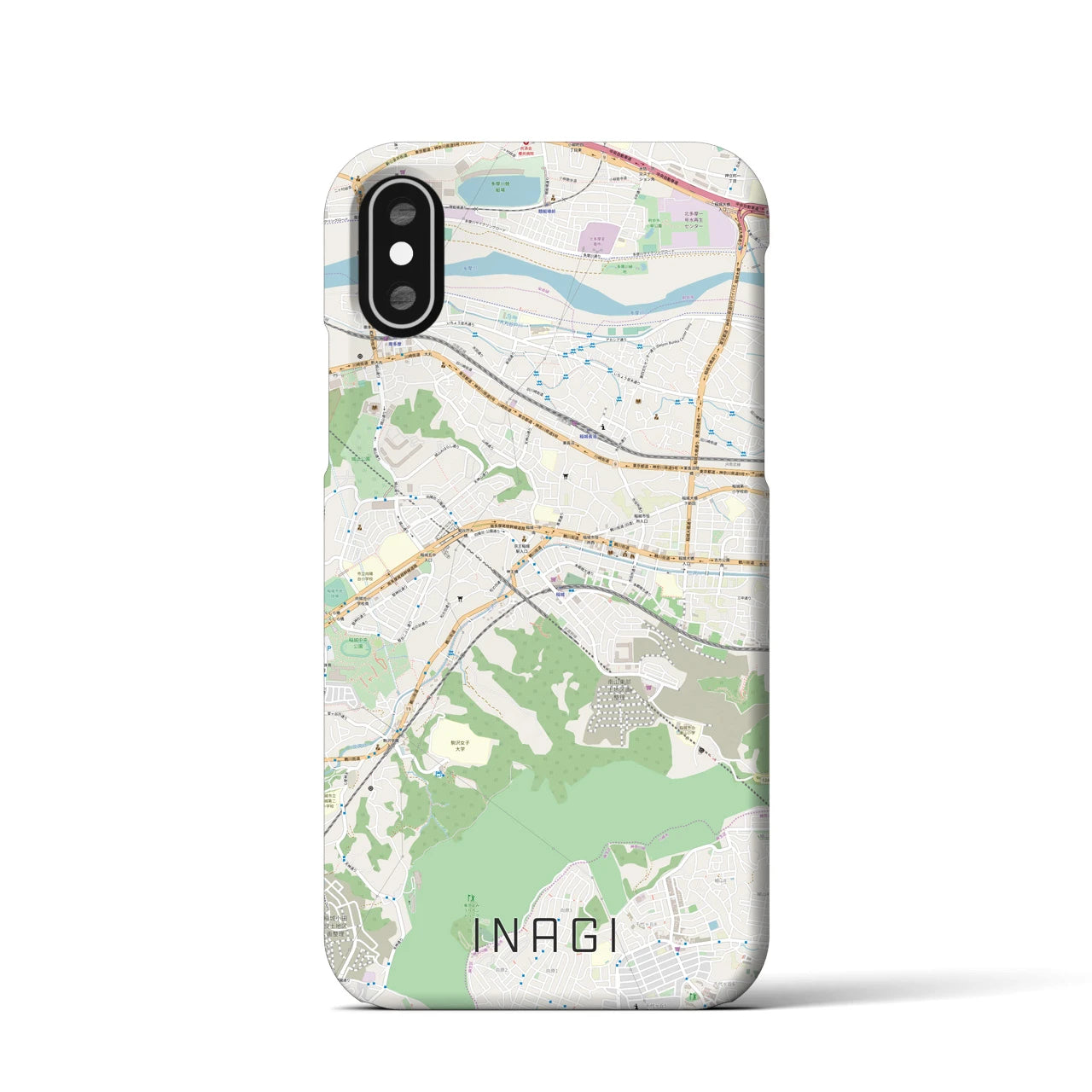 【稲城(東京都)】地図柄iPhoneケース(バックカバータイプ)
