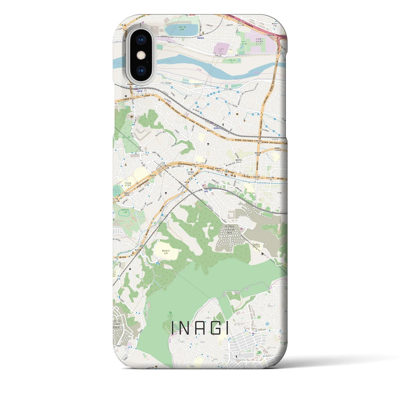 【稲城(東京都)】地図柄iPhoneケース(バックカバータイプ)