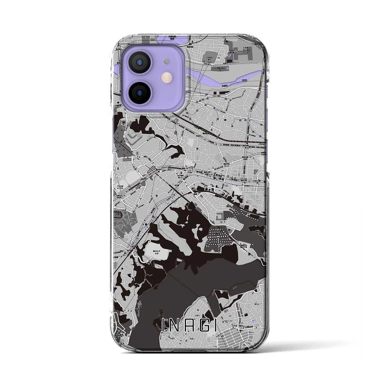 【稲城(東京都)】地図柄iPhoneケース(クリアタイプ)