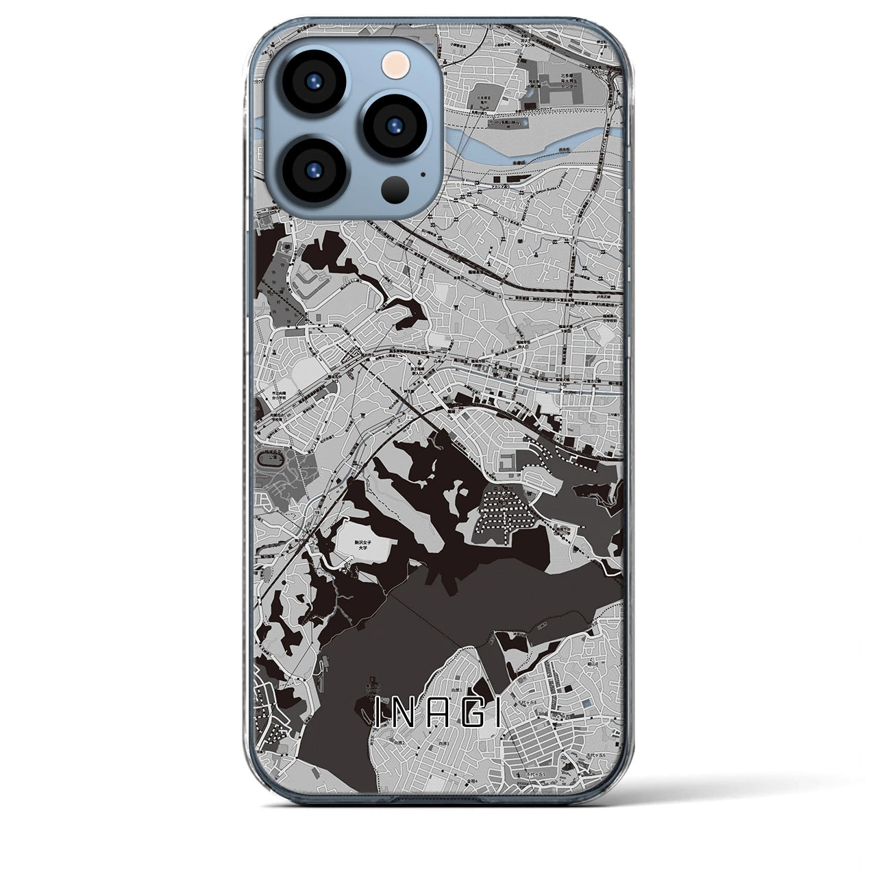 【稲城(東京都)】地図柄iPhoneケース(クリアタイプ)