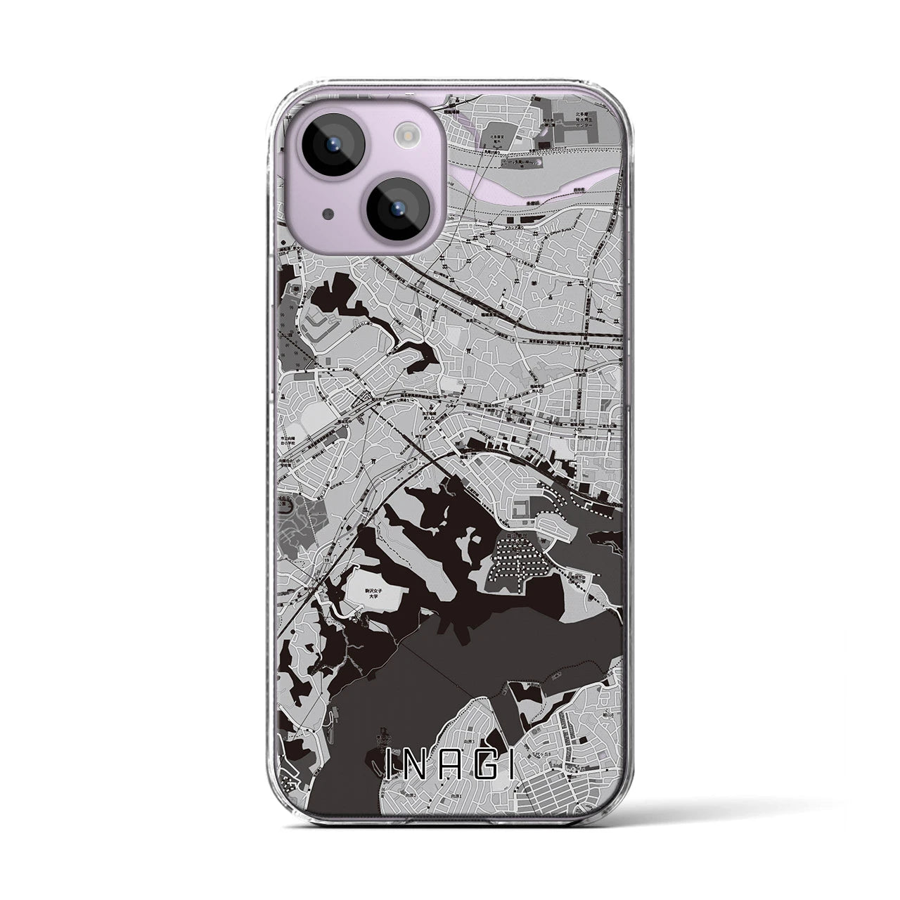 【稲城(東京都)】地図柄iPhoneケース(クリアタイプ)